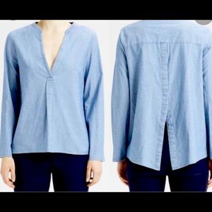 Theory Ofeliah Chambray Blouse- size small, NWT!